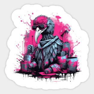 Cyberpunk flamingo Sticker